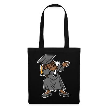 Fille noire étudiant dab diplôme école - Sac en tissu - noir - Devant