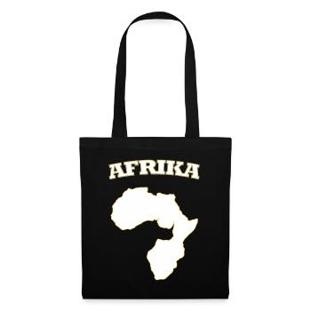 Afrika Silhouette mit Goldrand Afrika Africa  - Stoffbeutel - Schwarz - Vorne