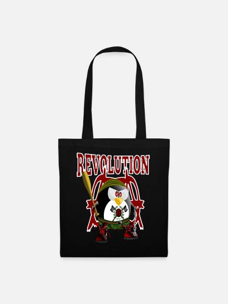 Pinguin, Revolution - Stoffbeutel - Schwarz