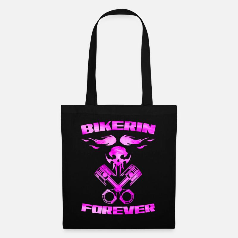 Bikerin forever - Stoffbeutel - Schwarz
