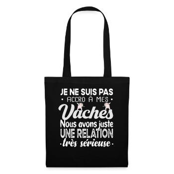 Vache Agriculteur Agriculture Fermier Humour - Sac en tissu - noir - Devant