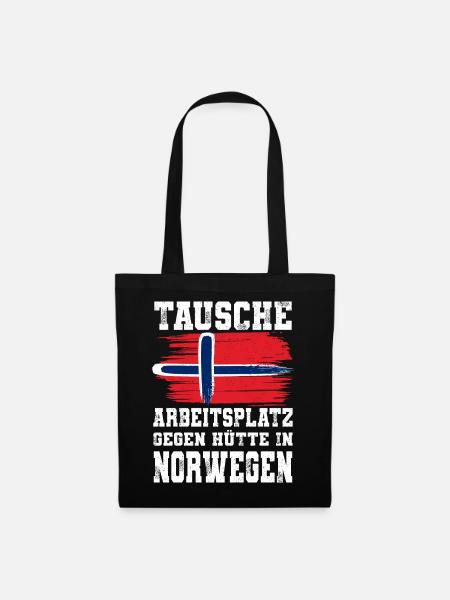 Tausche Arbeitsplatz Gegen Hütte In Norwegen - Stoffbeutel - Schwarz
