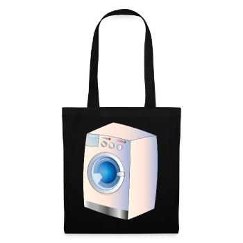 Machine à laver dans le style BD pour des idées fraîches - Sac en tissu - noir - Devant