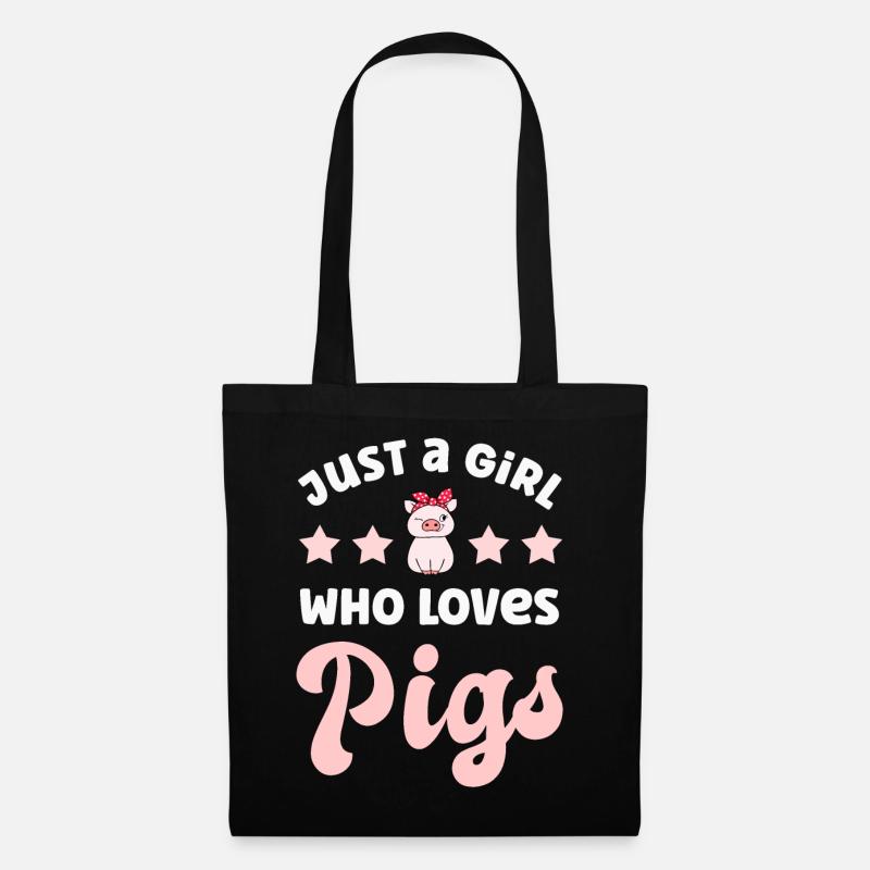 Schwein Schweine - Stoffbeutel - Schwarz