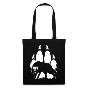 Wolf silhouette and paw - Tote Bag - black - Front