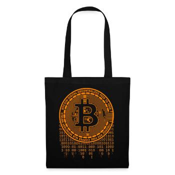 Bitcoin Logo Binärcode - Stoffbeutel - Schwarz - Vorne