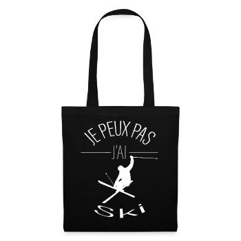 J'peux pas j'ai ski - Sac en tissu - noir - Devant