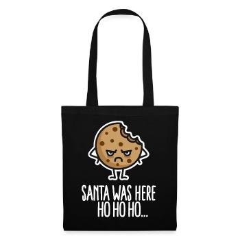 Funny Christmas Santa Claus Santa Cookie - Tote Bag - black - Front