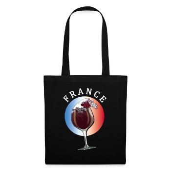 Vague De Vin Français | France - Sac en tissu - noir - Devant