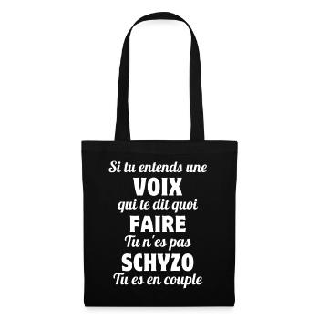 couple, jeune couple, amoureux - Sac en tissu - noir - Devant