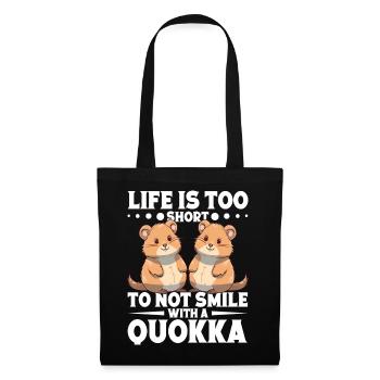 La vie est trop courte | Quokka Design - Sac en tissu - noir - Devant