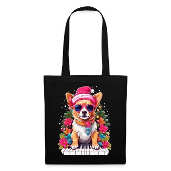 Dog with Piano - Tote Bag - black - Front