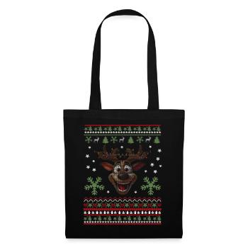 Happy reindeer with lights - Tote Bag - black - Front