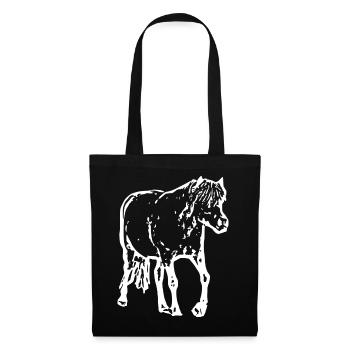 white horse white horses t-shirt gift rider - Tote Bag - black - Front