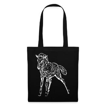 white horse white horses t-shirt gift rider - Tote Bag - black - Front