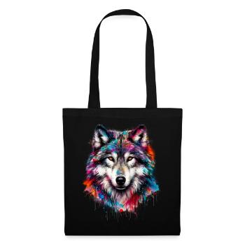 Loup - Sac en tissu - noir - Devant