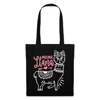 Lama Mama Muttertag - Stoffbeutel - Schwarz - Vorne