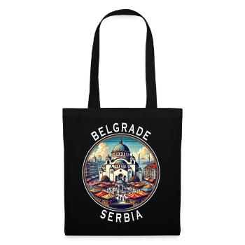Belgrad Serbien Beograd Design - Stoffbeutel - Schwarz - Vorne