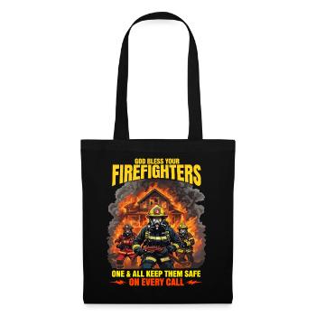 Gott segne die Feuerwehrleute Heroisches Design - Stoffbeutel - Schwarz - Vorne