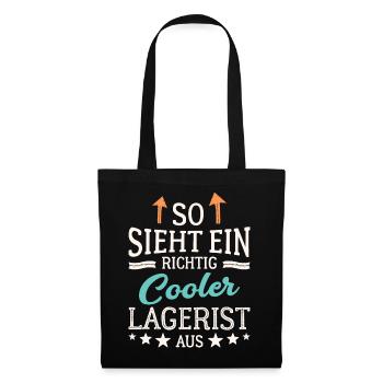 So sieht ein richtig cooler Lagerist aus - Stoffbeutel - Schwarz - Vorne