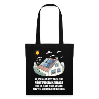 Photovoltaikanlage, Solarstrom, Sonnenenergie - Stoffbeutel - Schwarz - Vorne