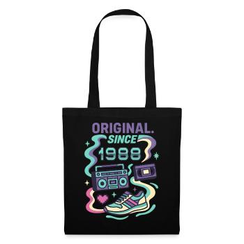 Original since 1988. Geburtsjahr 1988 - Stoffbeutel - Schwarz - Vorne