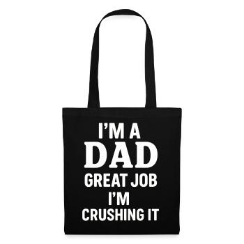 Papa fier - Fiable et confiant - Sac en tissu - noir - Devant