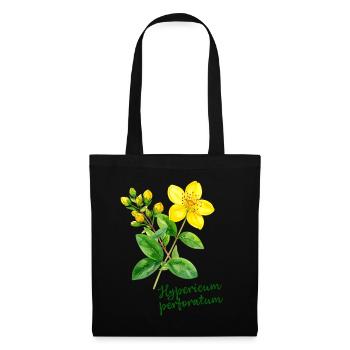 Hypericum perforatum - illustration botanique - Sac en tissu - noir - Devant