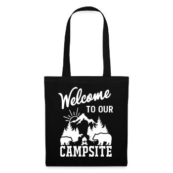 Mountain Nature Campfire Scene - Tote Bag - black - Front
