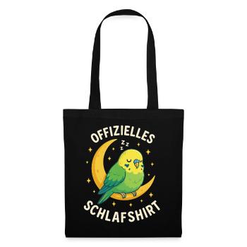 Offizielles Wellensittich Schlafshirt - Stoffbeutel - Schwarz - Vorne
