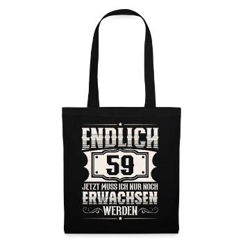59. Geburtstag - Stoffbeutel - Schwarz - Vorne