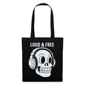 Skull Headphones Loud Free - Tote Bag - black - Front