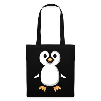 Süßer Cartoon-Pinguin Illustration - Stoffbeutel - Schwarz - Vorne