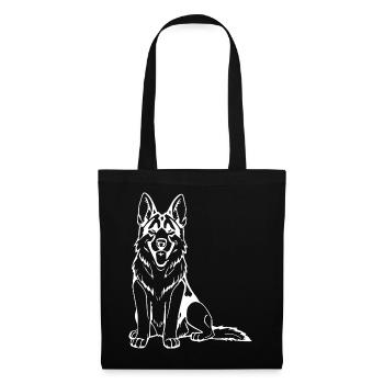Schäferhund Hunde T-shirt Geschenk - Stoffbeutel - Schwarz - Vorne