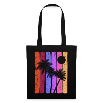 Tropical Sunset Stripes - Tote Bag - black - Front