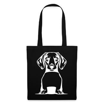 Dachshund Hunde T-shirt Geschenk - Stoffbeutel - Schwarz - Vorne