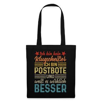 Postbote - Ich bin kein Klugscheißer - Stoffbeutel - Schwarz - Vorne