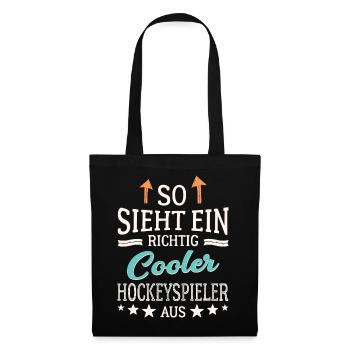 So sieht ein cooler Hockeyspieler aus Hockey - Stoffbeutel - Schwarz - Vorne