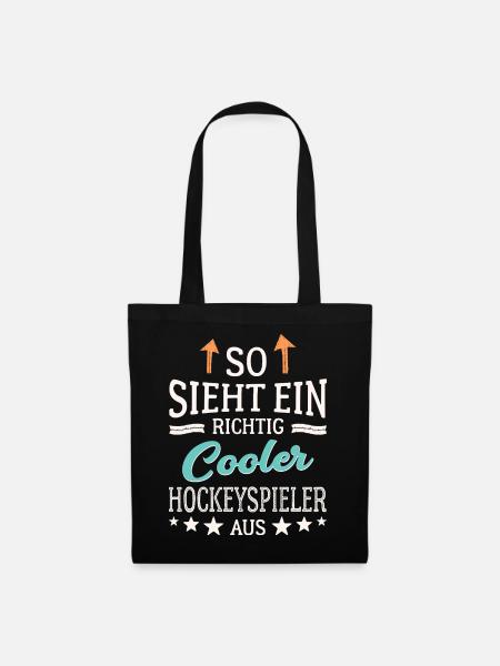 So sieht ein cooler Hockeyspieler aus Hockey - Stoffbeutel - Schwarz