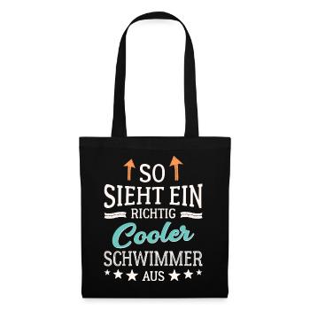 So sieht ein richtig cooler Schwimmer aus  - Stoffbeutel - Schwarz - Vorne