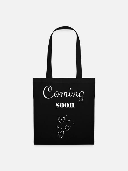 Coming Soon Hearts Handwritten - Tote Bag - black
