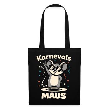 Karneval Rockmusik Karnevalsmaus Niedlich - Stoffbeutel - Schwarz - Vorne