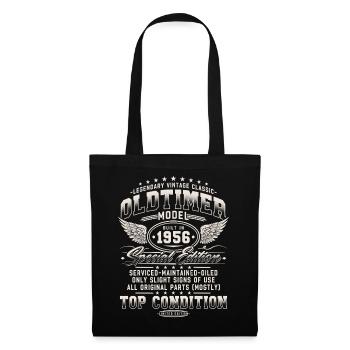 Cadeau d’anniversaire vintage 1956 vintage pour le 70e anniversaire - Sac en tissu - noir - Devant