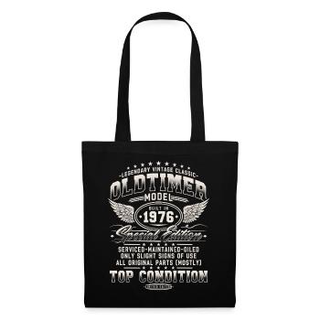 Oldtimer 1976 Jahrgang 50. Geburtstag Geschenk - Stoffbeutel - Schwarz - Vorne