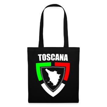 Toskana-Souvenir im trikolorierten Italien T-Shirt - Stoffbeutel - Schwarz - Vorne