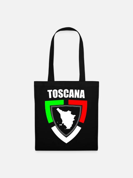 Toskana-Souvenir im trikolorierten Italien T-Shirt - Stoffbeutel - Schwarz