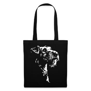 Airedale Terrier Silhouette Dog Dog Wilsigns - Tote Bag - black - Front