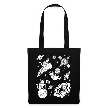 Astro Cats im Weltall - Stoffbeutel - Schwarz - Vorne