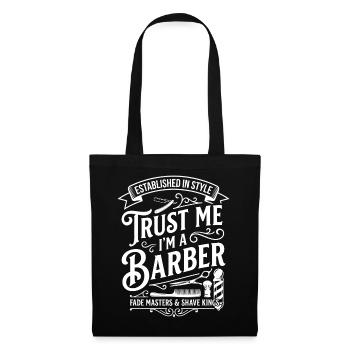 Dicton vintage du barbier : Fais-moi confiance - Sac en tissu - noir - Devant