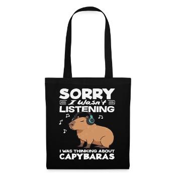 N’écoute pas en pensant aux capybaras mignons - Sac en tissu - noir - Devant